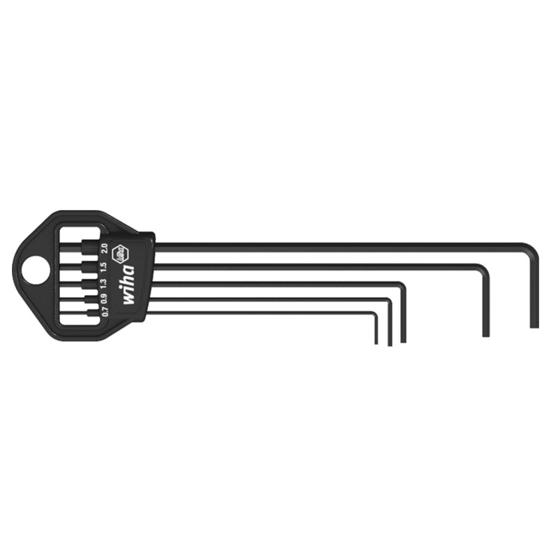 Set de chei imbus cu profil hexagonal, 0.7-2 mm, 5 bucăți, Wiha 352B