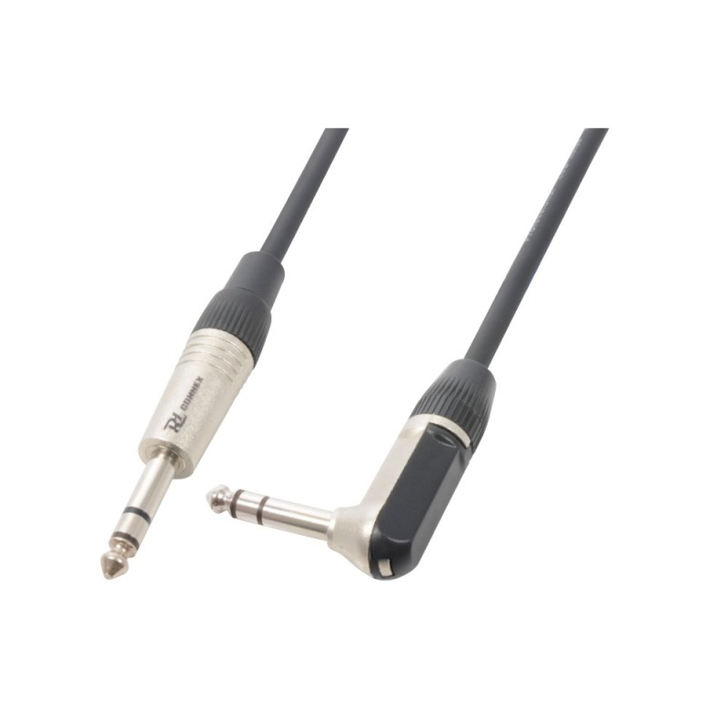 Cablu jack stereo 6.3mm (T) - jack stereo 6.3mm unghi drept (T) 3m