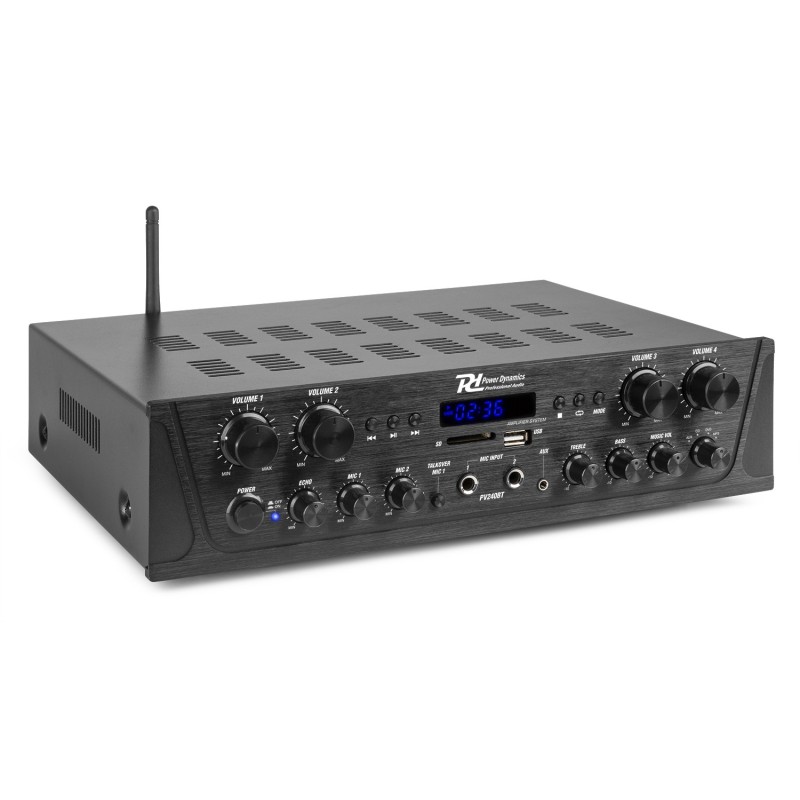 PV240BT Amplificator audio cu 4 zone, 8x50W, Power Dynamics