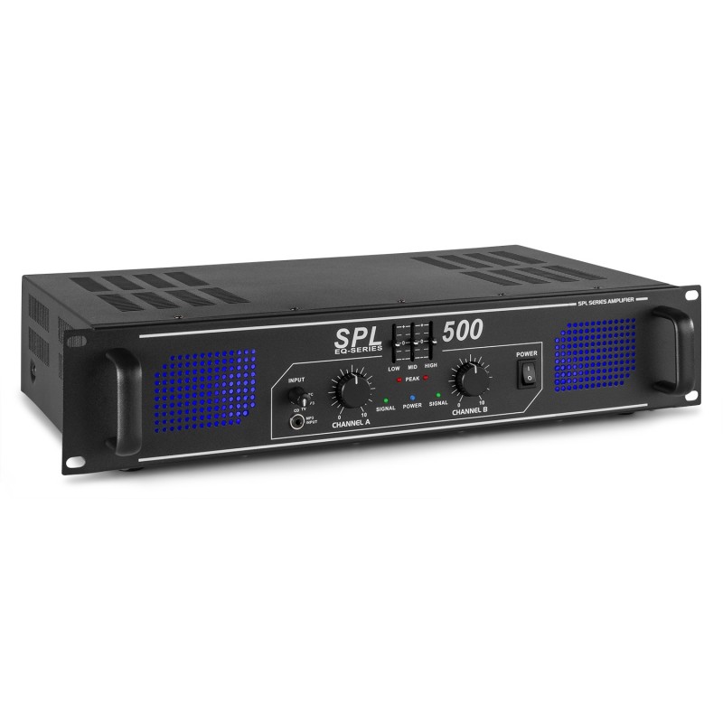 SPL500 Amplificator cu 2 canale, EQ, 2x250W, Skytec