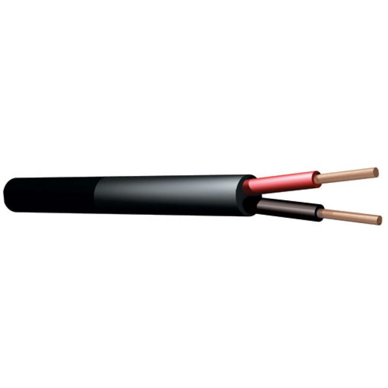 RX12 Cablu difuzor rotund, 100V, 2x1.5mm2, negru, 100m, Power Dynamics