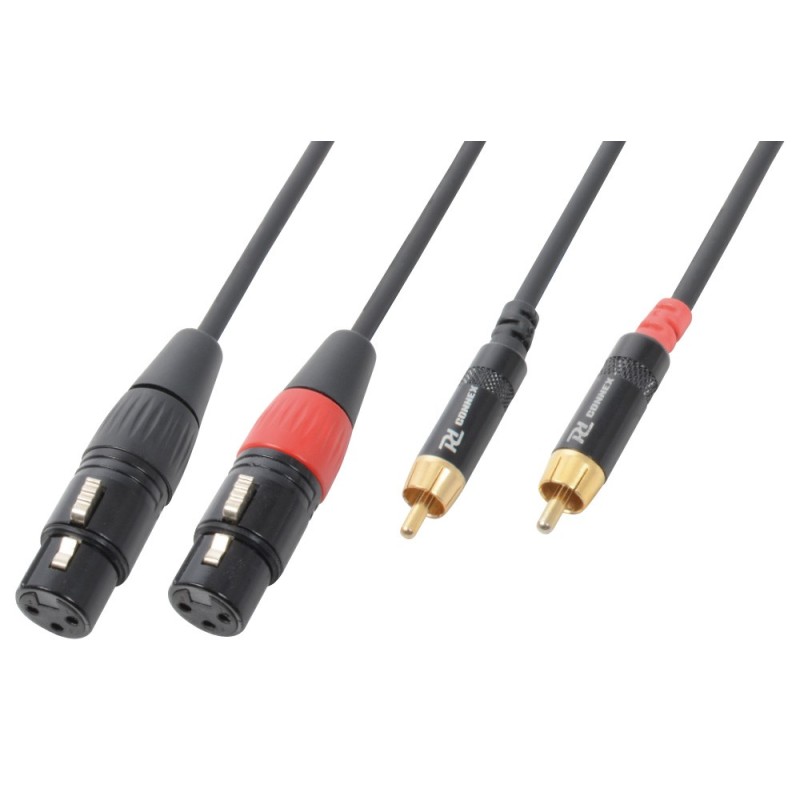 Cablu de semnal, 2x XLR mama - 2x RCA tata, 1.5m, PD-Connex