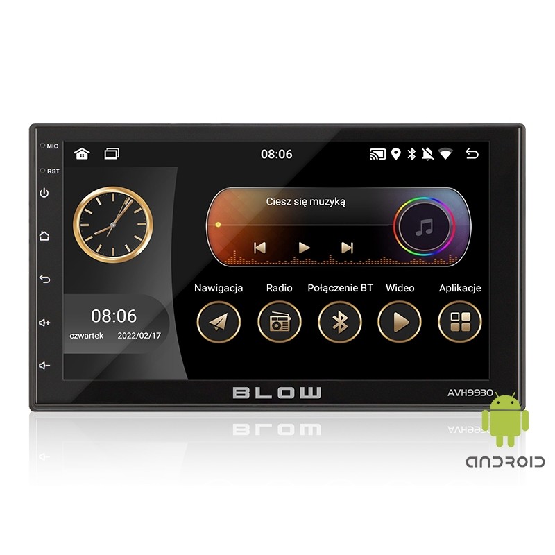 Radio 2DIN, 7", 4x50W, 32GB ROM, 2GB RAM, Bluetooth/GPS, Android 12,  Blow AVH-9930