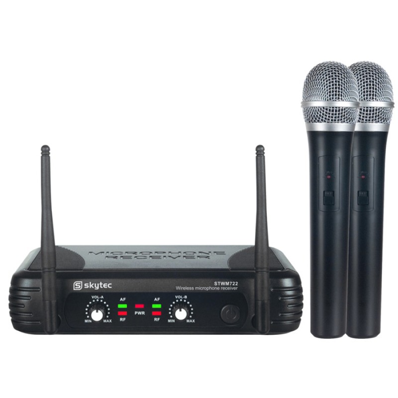 STWM722 Microfon fara fir cu 2x microfoane de mana UHF Skytec