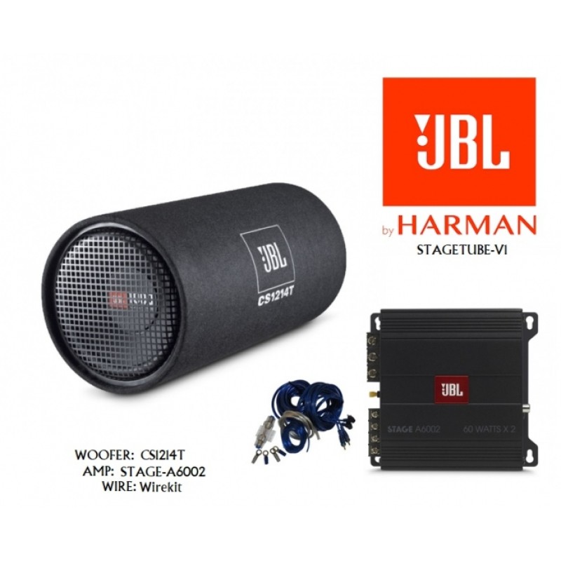 Kit subwoofer auto + amplificator + set cabluri JBL Stage Tube V1