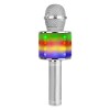 KM15S Microfon de karaoke cu difuzor și lumini LED colorate, Bluetooth/USB/SD, argintiu, Max
