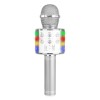 KM15S Microfon de karaoke cu difuzor și lumini LED colorate, Bluetooth/USB/SD, argintiu, Max