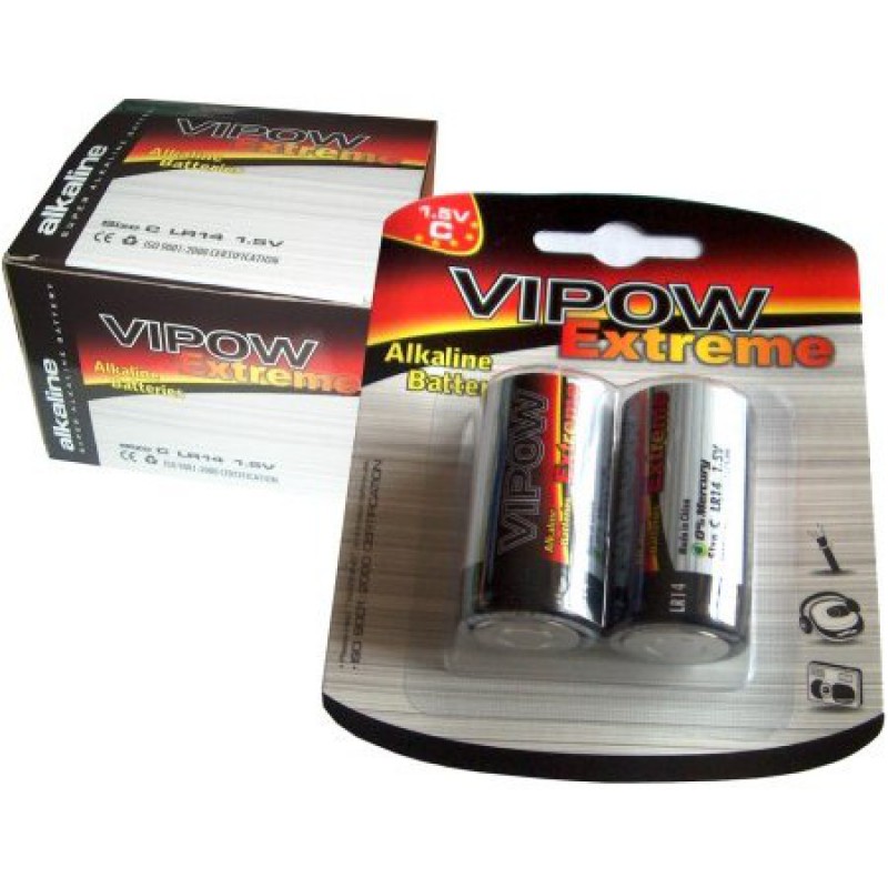 Baterie Vipow Extreme R14, 2buc/blister, pret/blister
