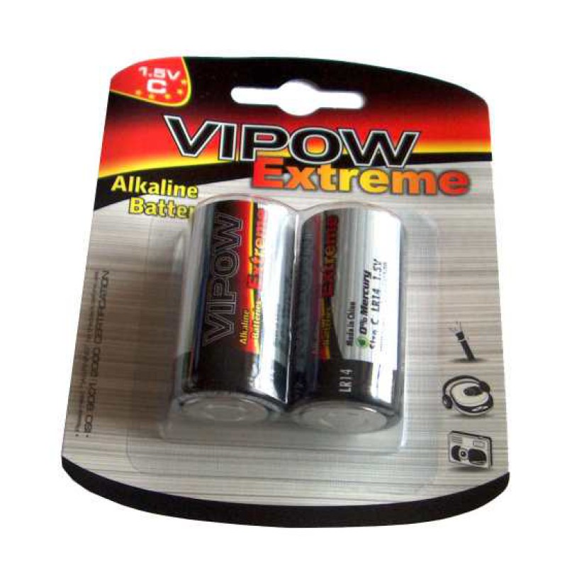 Baterie Vipow Extreme R20 super alcalina, 2 buc/blister, pret/blister