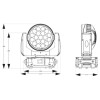 FUZE1910 Moving Head Wash cu control inel, LED RGBW, 19x 10W, DMX, BeamZ