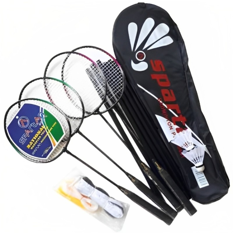 Set de badminton (4x palete, 2x fluturași, fileu), Spartan