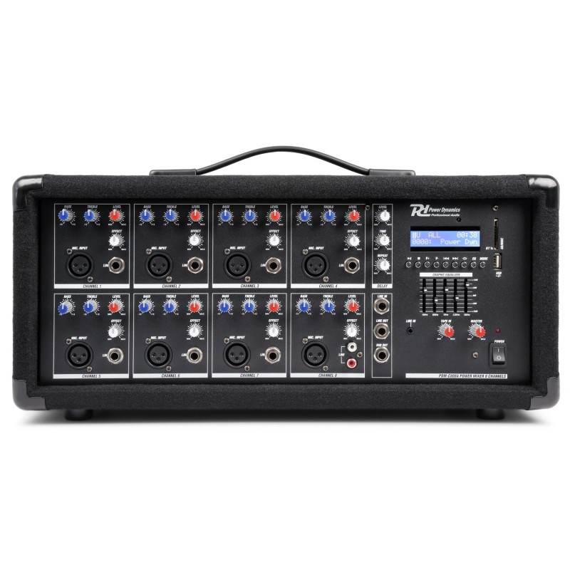 PDM-C805A Mixer cu amplificator, 8 canale, 150W RMS, Bluetooth/USB/SD, Power Dynamics