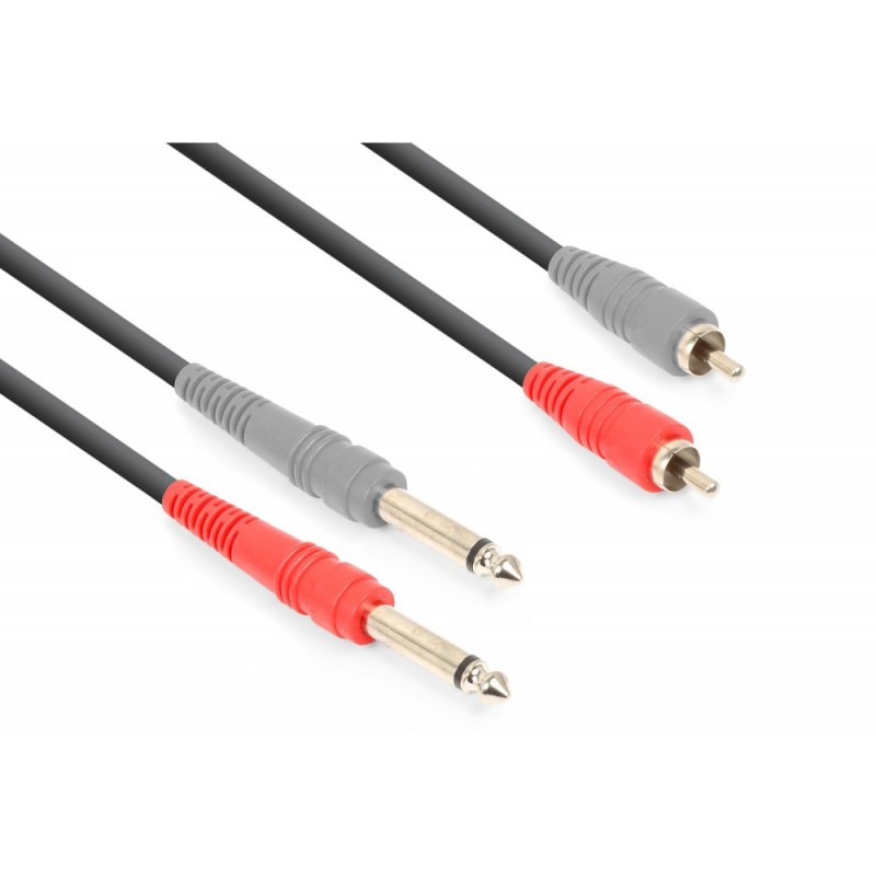 Cablu 2x Jack Mono 6.3mm - 2x RCA Tata 1.5m