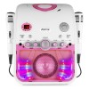 SBS20W Sistem de karaoke, Bluetooth/CD, 2 microfoane cu fir, alb/roz, Fenton