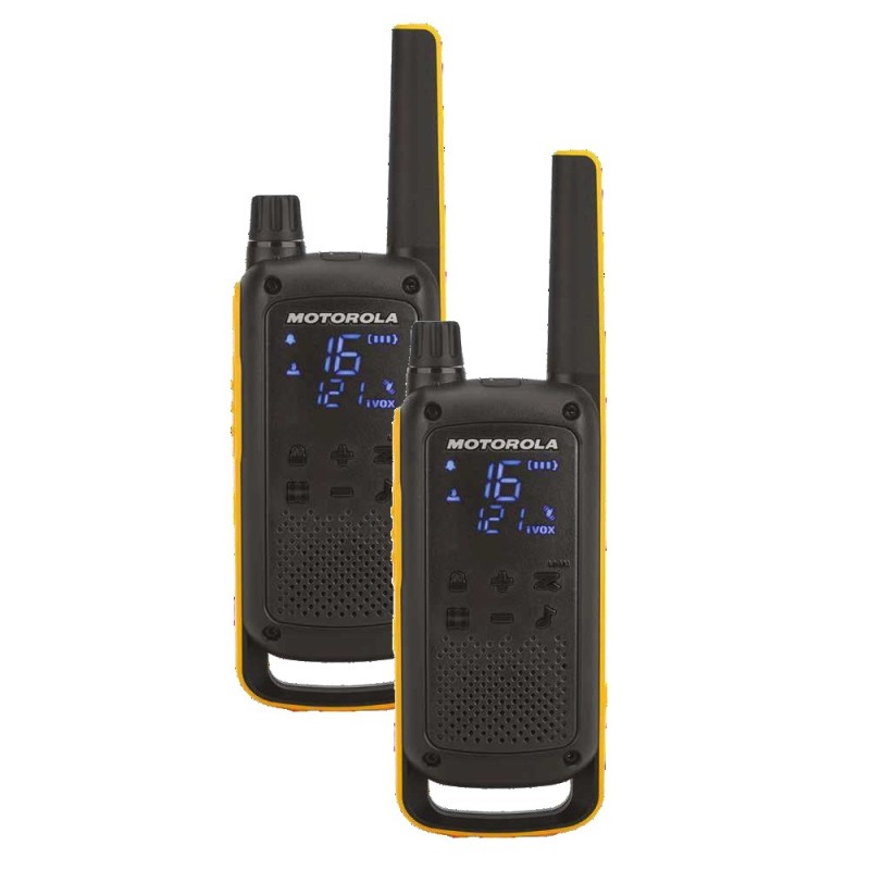 Set 2 stații radio PMR portabile Motorola Talkabout T82, galben