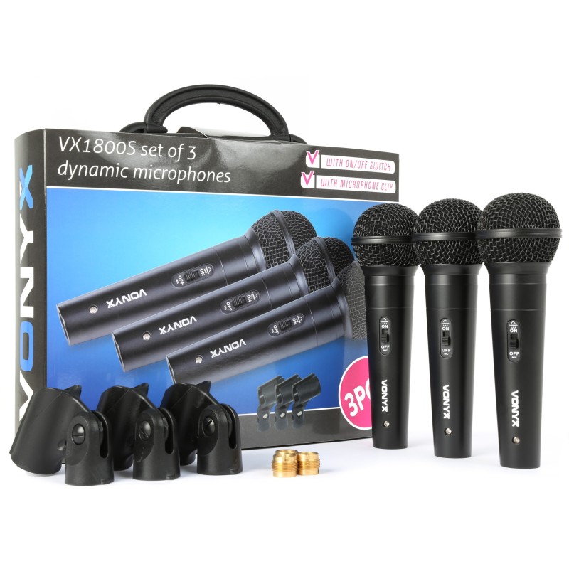 VX1800S Set de 3 microfoane dinamice, cardioid, Vonyx